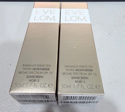 2 Pack Eve Lom Radiance Perfected Tinted Moisturiser SPF 15| Ivory 2| 1.7 fl oz|