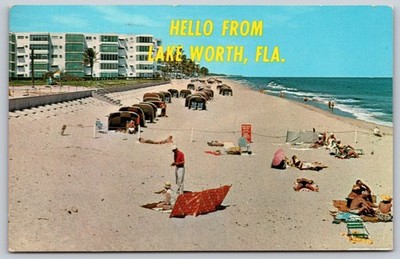 1975 Lake Worth, FL Beach Oceanside Living Vintage Postcard E73