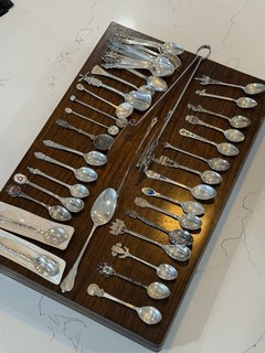 RARE Vintage Collectible sterling silver mixed spoon lot 600 Grams!!