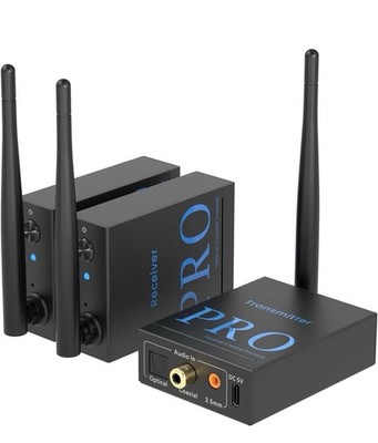 3-in-1 2.4GHz Wireless Audio Transmitter Receiver 1TX+2RX for Subwoofer Speaker