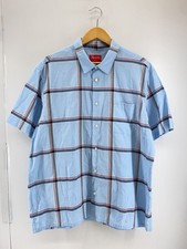 Supreme LIGHTWEIGHT PLAID S S SHIRT Short Sleeve Shirt XL Cotton BLU Plaid