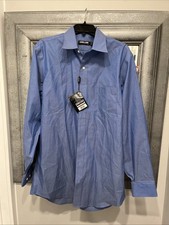 Kirkland Signature Non Iron Dress Shirt NWT Blue 15.5-34
