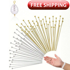 100pcs GOLD/Silver Plated HEAD PINS 18mm-50mm Jewellry MAKING BALL HEAD PINS DIY
