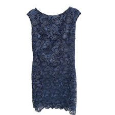 Lauren Ralph Lauren Womens Dress Floral Lace Cap Sleeve Cocktail Blue Size 8