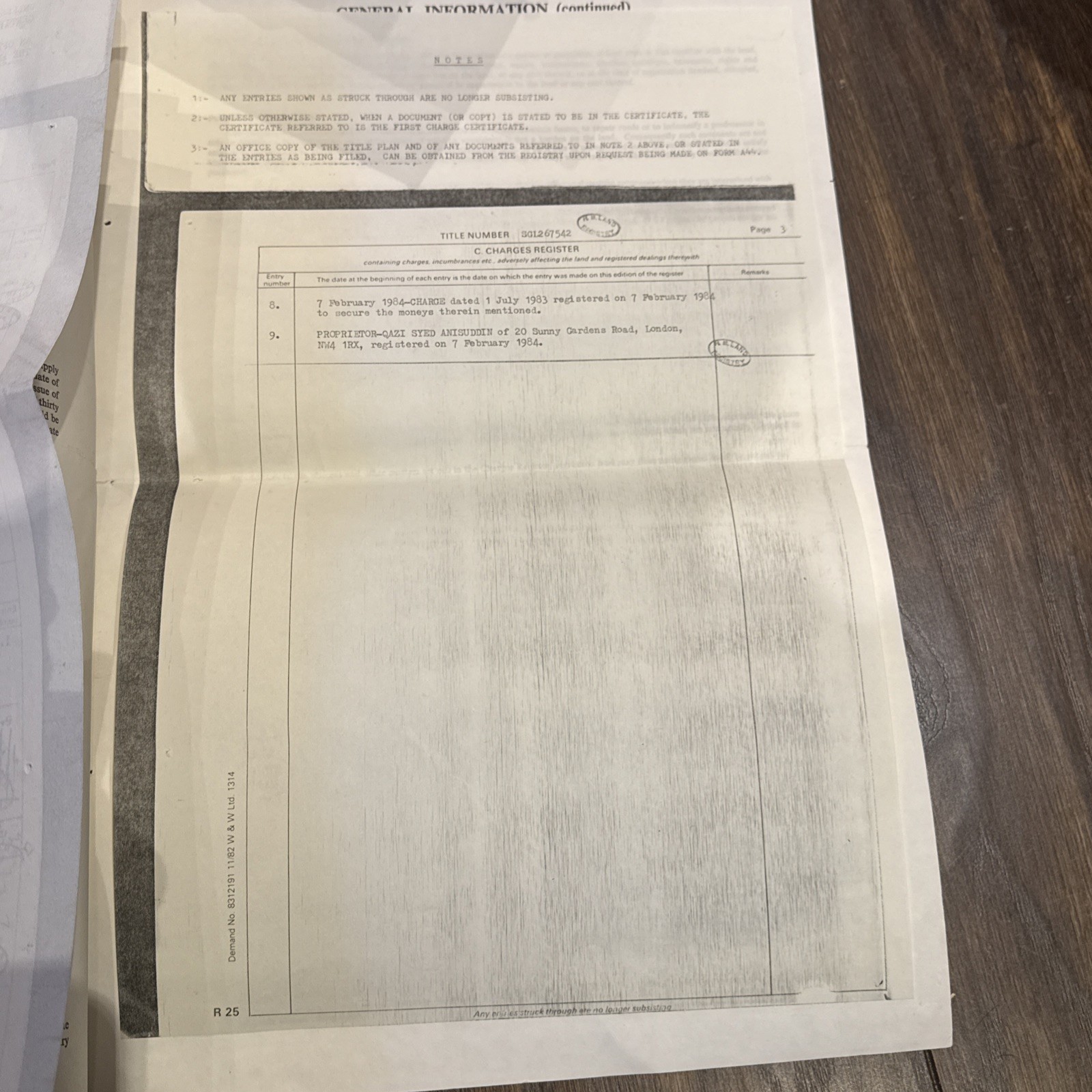 H.M. Land Registry - 1979 Charge  Certificate,  thumbnail 6