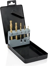 Left-Hand Drill-Bit Set, High-Speed Steel Drills with Titanium Nitride Coating