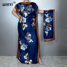 Retro African Traditional Dress for Woman Abaya Dubai Luxury Kaftan Evening Dres