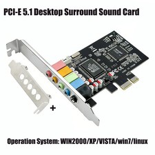 PCIe x1 Sound Card 5.1ch CMI8738 Chipset w/Low Profile Bracket US Stock