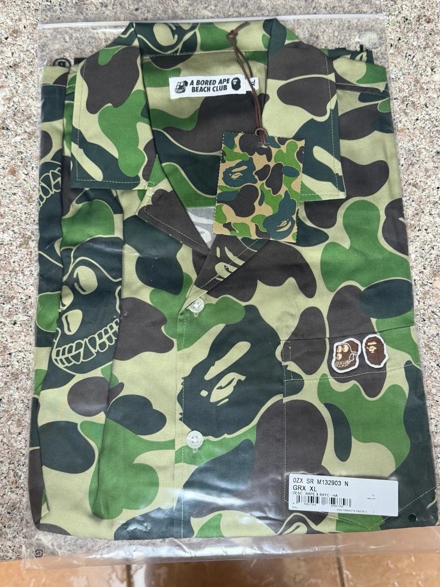 A Bathing Ape Camouflage Casual Button-Down Shirts for Men for