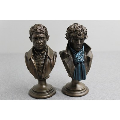BBC Sherlock Bust Set Bronze Sherlock & Watson Limited Edition Mini 2014