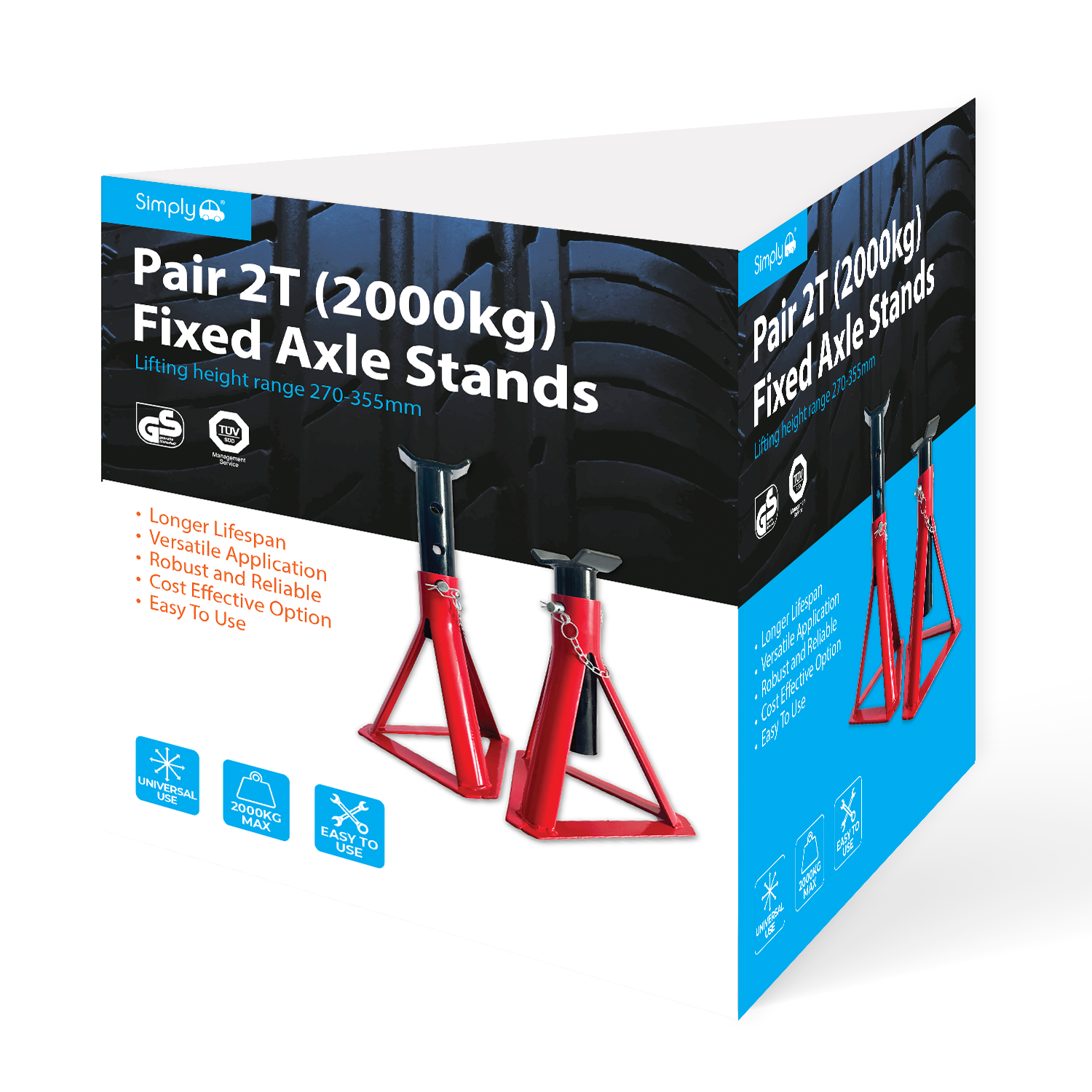FJS2T Simply Auto 2T Jack Stand Pair