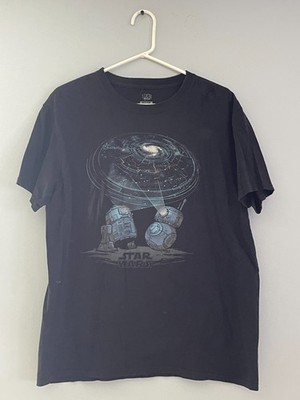 PRE-OWNED UNISEX BLACK STAR WARS BB-8 R2-D2 SMUGGLERS BOUNTY FUNKO SHIRT MEDIUM