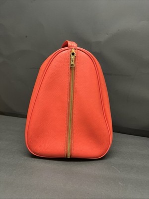 SEBA Vinyl Red/Orange Teardrop Handbag/Travel Case With Zipper Front
