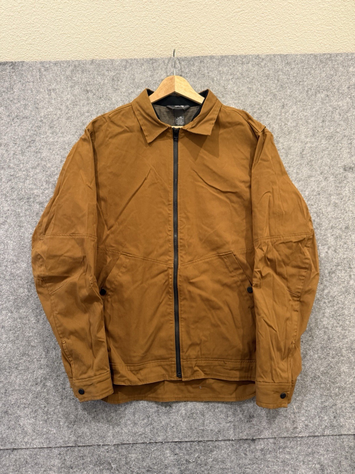 Mountain Hardwear Men's Large Full Zip Bomber Jacket Brown Flannel Lined