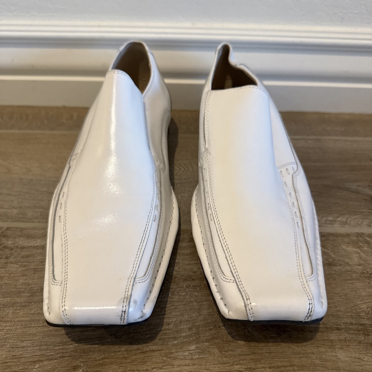 Stacy Adams Templin Bike Toe Loafer White Size 9.5 M Leather (READ) Amazon.com | STACY ADAMS Mens Loafers-shoes, Black, 7 US  main image 3