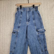 BDG Urban Outfitters Blaine Cargo Jeans Womens 25 Denim Skate Streetwear Pants