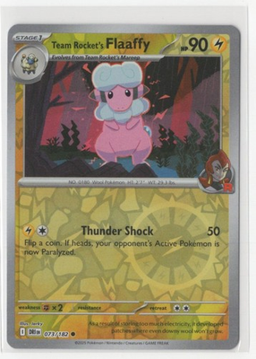 #ad #ad Pokemon Destined Rivals 073 182 Team Rocket#x27;s Flaaffy Reverse Holo $1.34