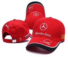 F1 Mercedes Benz Team Adjustable Sports Casual Curved Brim Red Baseball Cap Hat