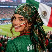 Mexico Flag Bandana 2 Layer Soccer Futbol Fan...