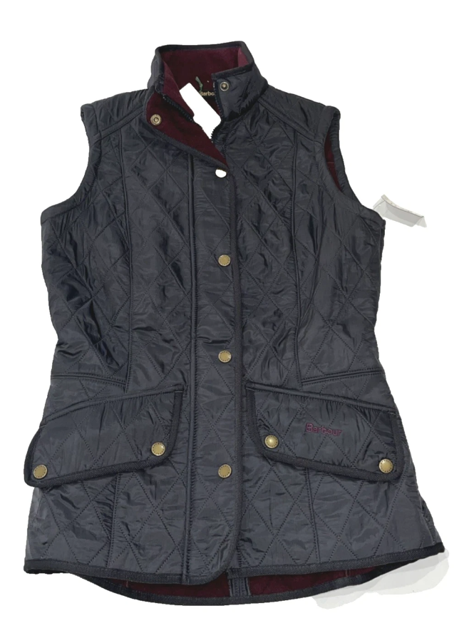 Barbour women's Cavalry Fleece-Lined Navy Quilted Vest size
