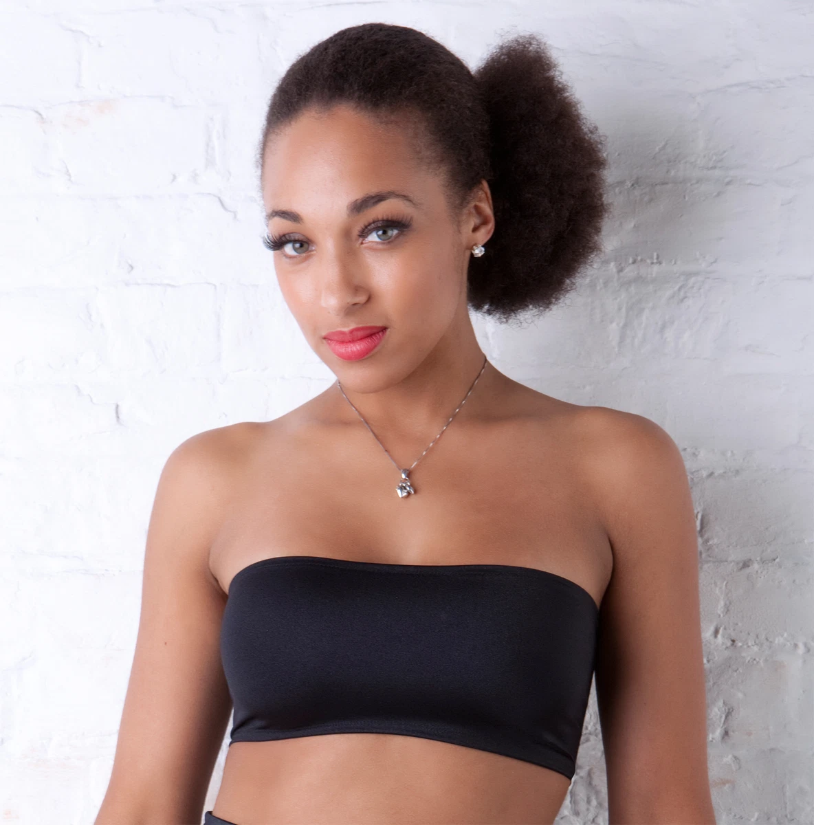 Boob Tube Black Stretch Top Bandeau Club Party Womens Strapless Sports Vest  XB1