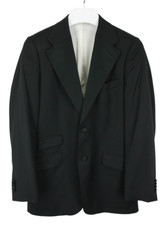 BRAUN HAMBURG  Blazer Men's (EU) 46 Single Breasted Notch Lapel Wool Black