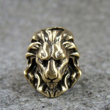 Latón Cabeza de León Cuentas Paracord Colgante Pulsera Cuentas Cordón Cuentas Cuchillo Herramienta