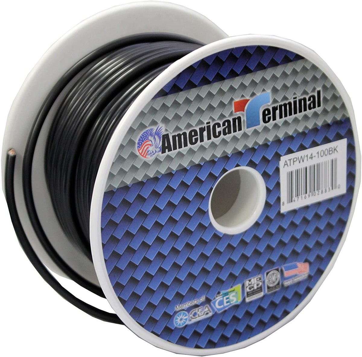 American Terminal ATPW14-100BK 14 Gauge 100 Feet Wire Black American Terminal ATPW14-100BK 14 Gauge 100 Feet Wire Black