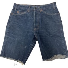 Vintage 60's JcPenney PLAIN POCKETS Blue Jean Shorts INDIGO DENIM Cutoffs USA 32