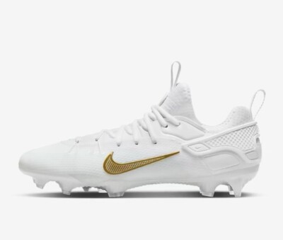 Nike Huarache 9 Elite Low LAX FG Cleats Size 10 White Metallic Gold FB1296-100 Mens Sz 9 Nike Huarache 9 Elite Low LAX FG White Metallic  main image 2
