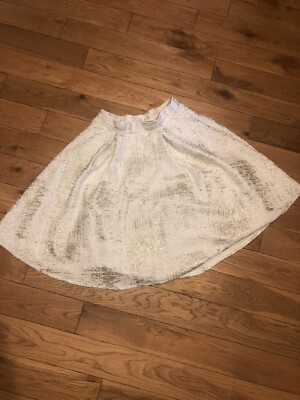 Charlotte Russe Extra Small Shiny Silver Toulle Flowy Mini Skirt White Nwot  - Main Image