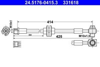 ATE 24.5176-0415.3 Bremsschlauch FüR Opel Vauxhall