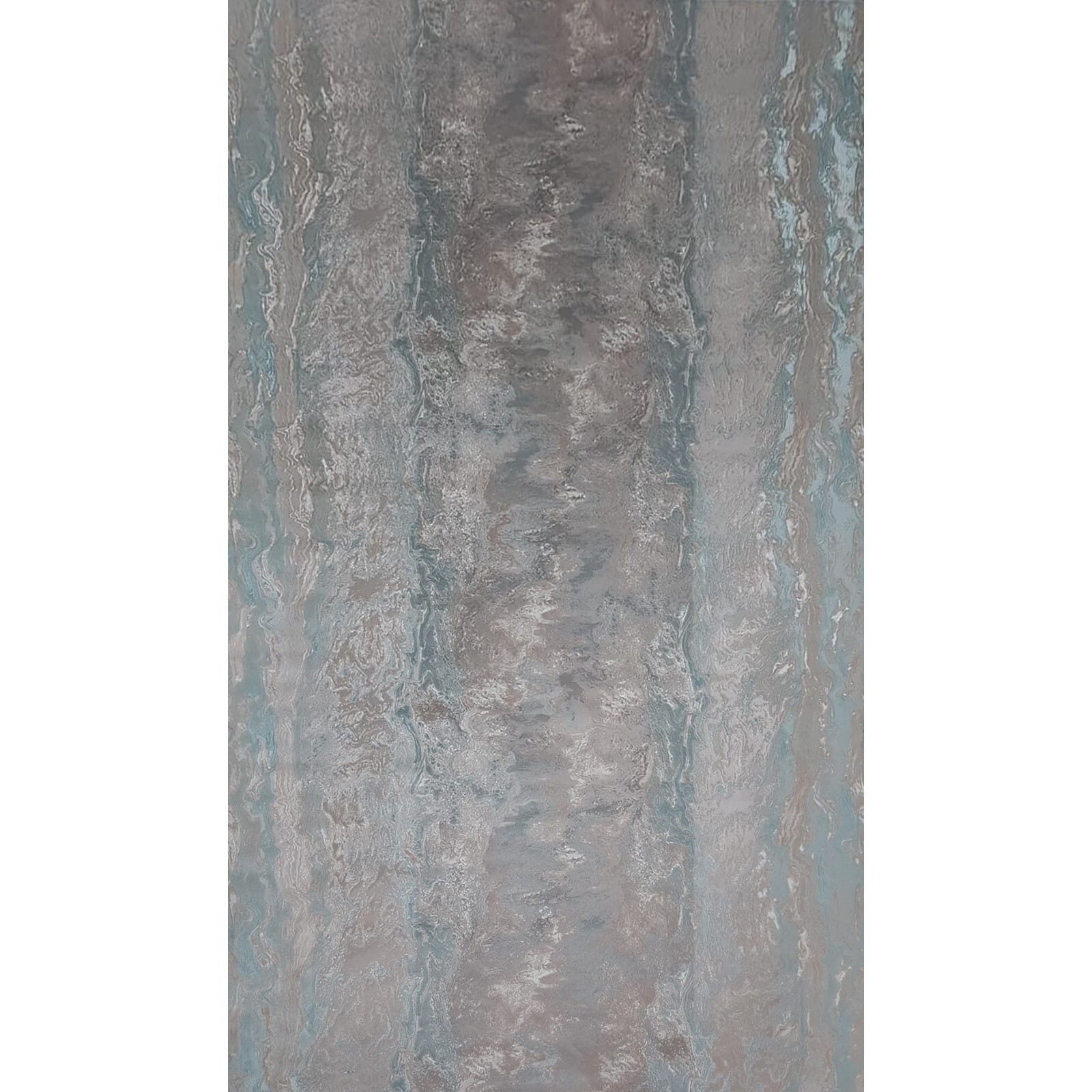 Teal Blue tan bronze metallic Striped faux onyx marble stone textured wallpaper