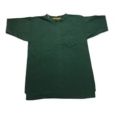 Vintage Single Stitch Sasquatch Pocket T-shirt Green Blank Made In USA Medium