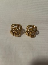 Gold Color Large Knot Earrings w/out Backs - EUC