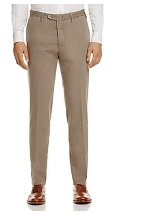 Брюки классического кроя из хлопка и шелка стрейч Valentini размер 36 зеленый хаки 32890₽