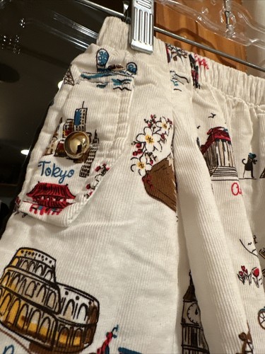 Gymboree Corduroy Skirt White W City Sky Lines London Athens Size 4 & Pockets - Picture 8 of 11