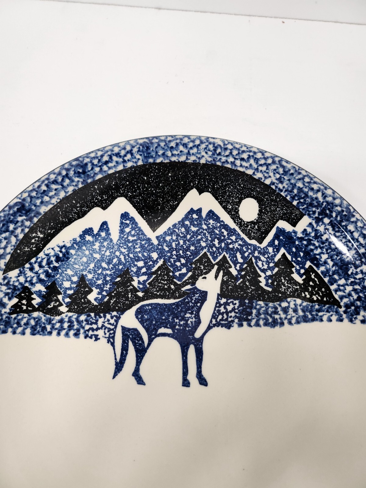 Tienshan Folk Craft Lone Wolf Stoneware Large Dinner Serving Platter