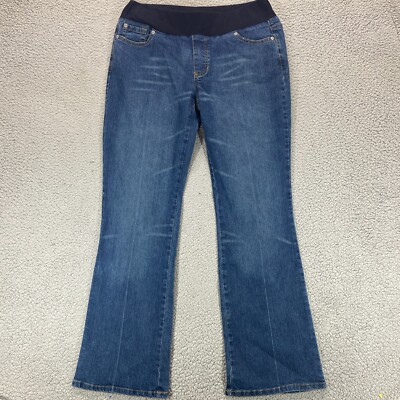 Kika Maternity Bottom Denim Elastic Pull On Jeans Size L Blue Great Condition