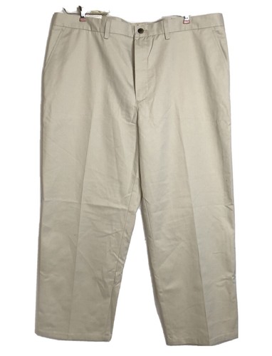 Khaki Chino Pants Flat Front 