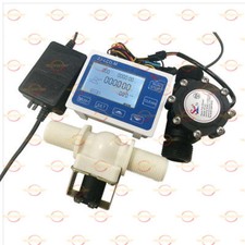 Flow Water Sensor Meter Solenoid valve Digital LCD Display control G1" ZJ-LCD-M