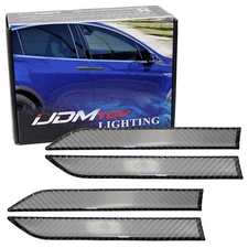 4pc Carbon Fiber Side Door Push Handle Decoration Cover Trims For 15-up Tesla X