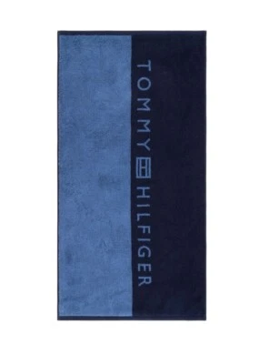 Tommy Hilfiger, Serviettes De Toilette 50 x 100 cm , Bleu + Marine, Coton. Neuf - Photo 1/4