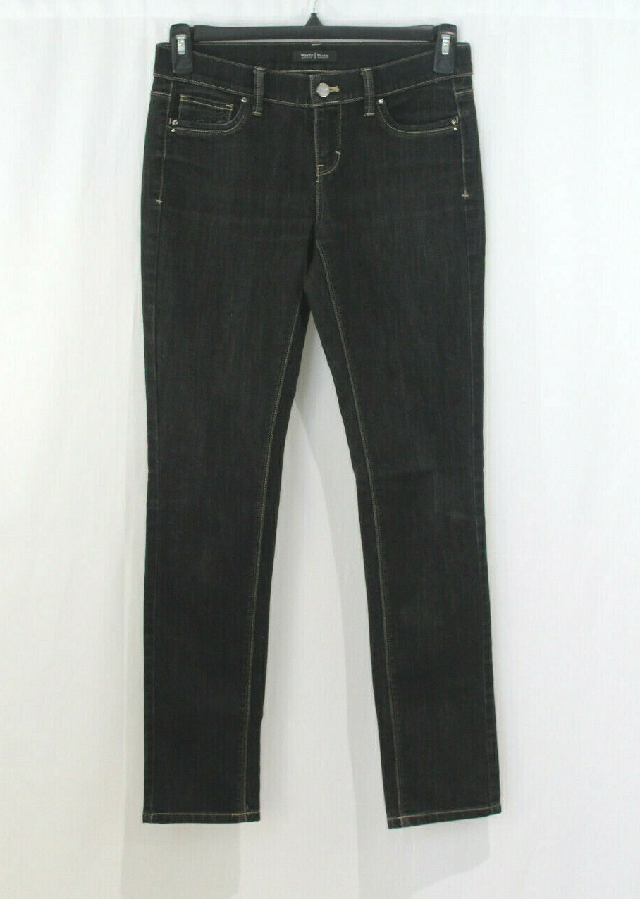 White House Black Market Womens Black Slim Leg Jeans 2 Regular eBay