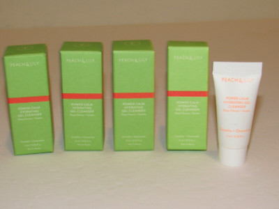 4 Peach & Lily Power Calm Hydrating Gel Cleanser 0.64 Oz TOTAL NIB Sample Size