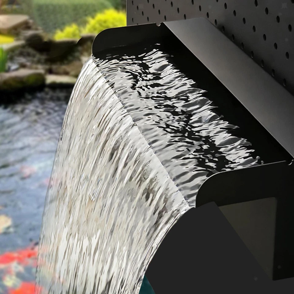 Waterfall Spillway 7.87" Water Flow Pool Fountain Stainless Steel for Backyard