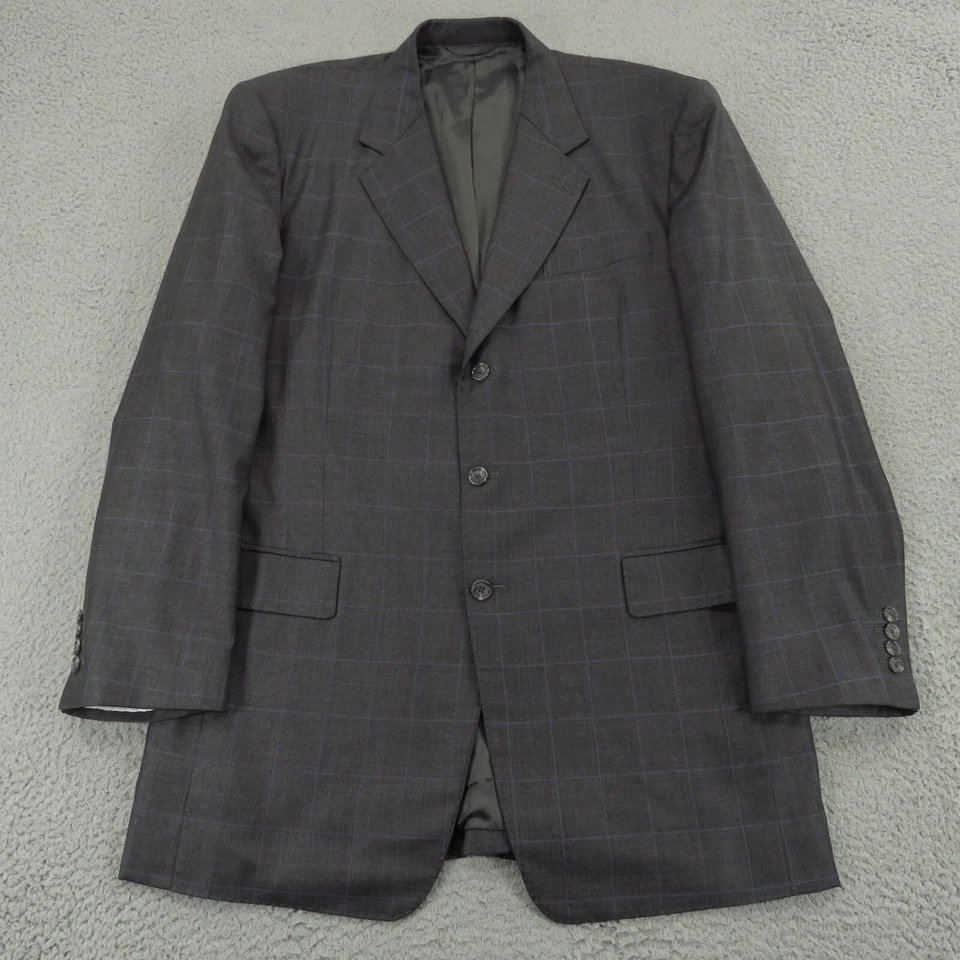 Traje Loro Piana 50L Super 120s Carbón Ventana Plisado Puños 38x34 Pantalón Foto 2 de 4