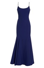 VINCE CAMUTO Blue Purple Crystal Embellished Strap Mermaid Maxi Gown Dress 10