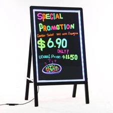 22" LED Message Board Restaurant Menu Sign Illuminated Neon Erasable with Remote