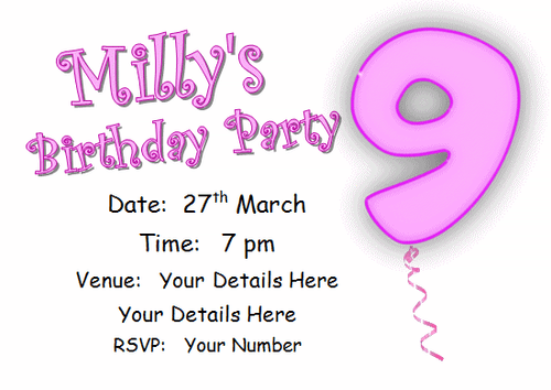 10 Personalised INVITATIONS, girls birthday party invite pink AGE8 cards eight - Picture 10 of 13